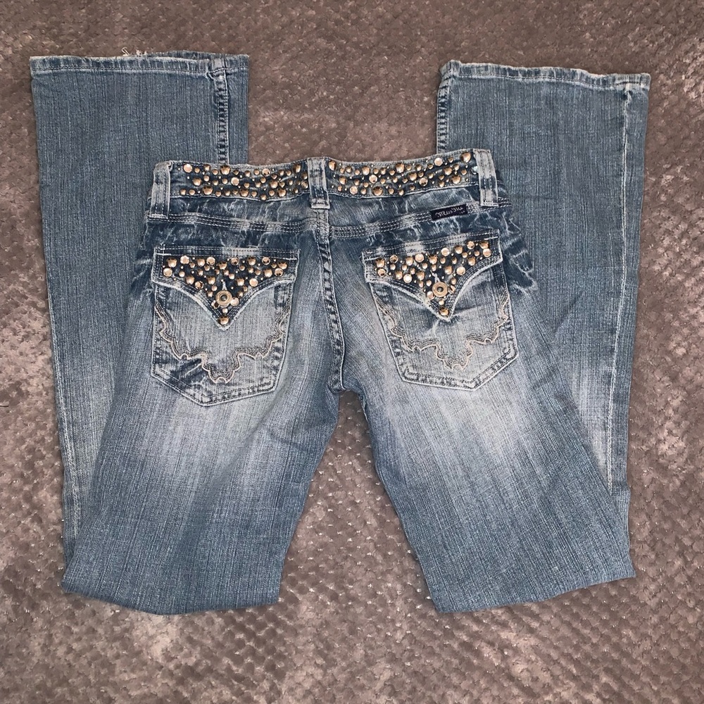 Miss Me Blinged out waste and pocket Jeans